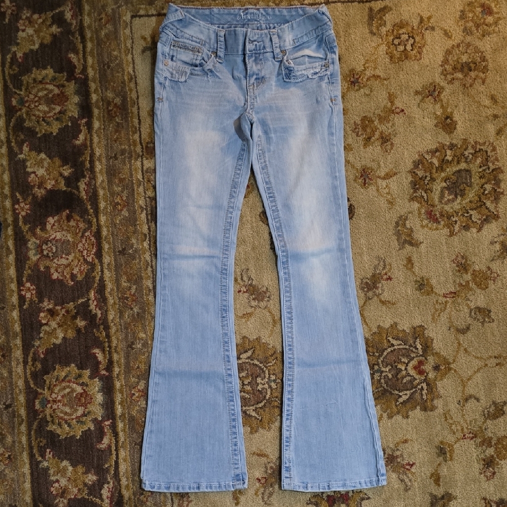 Amethyst Jeans Blue Flare Wide Leg Denim